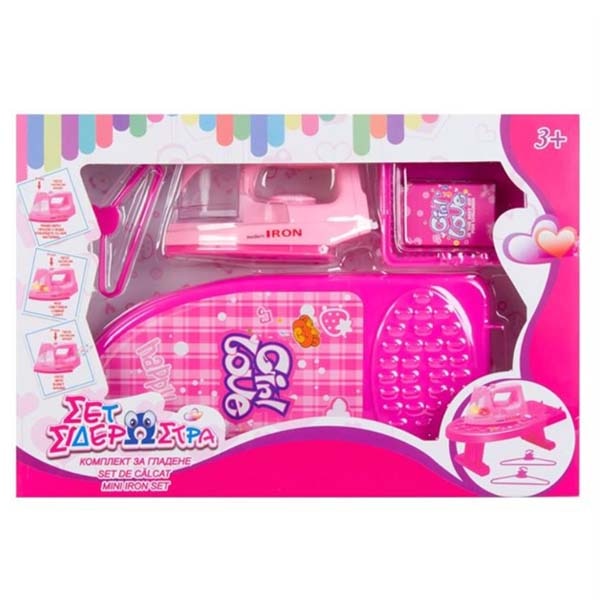 Set jucarii pentru curatenie Felis, Fier de calcat/Masa de calcat, 3 ani+, Roz