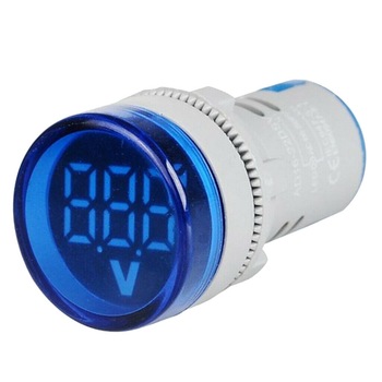 Mini Voltmetru digital rotund, 22mm AC12-500V Mini Voltmetru digital rotund, 22mm AC12-500V