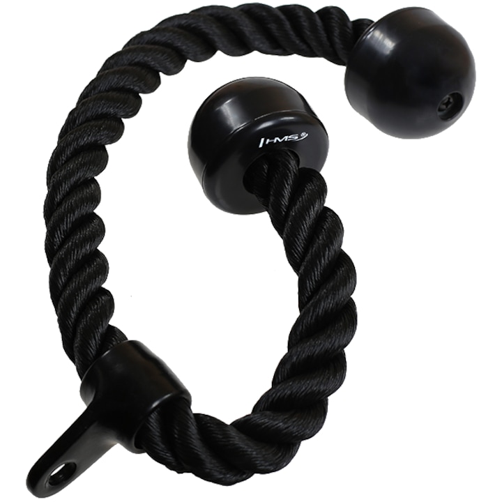 Funie triceps, HMS, Nailon/Plastic, 60 cm, Negru