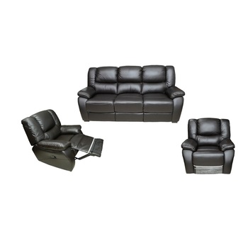 Set canapea 3 locuri extensibila si 2 fotolii cu recliner manual, Piele naturala, Set Md.2749 Wenge B5009 Set canapea 3 locuri extensibila si 2 fotolii cu recliner manual, Piele naturala, Set Md.2749 Wenge B5009
