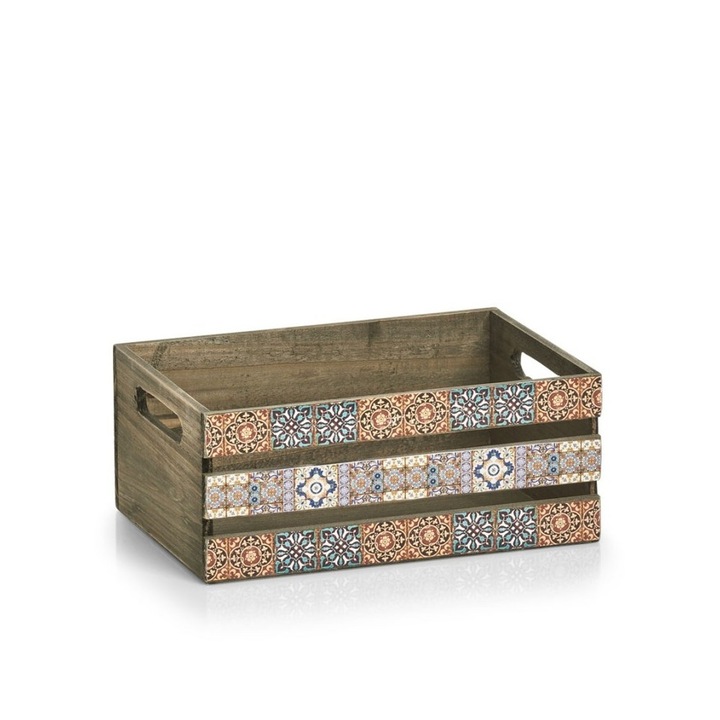 Cutie depozitare Zeller mozaic, lemn, 32 x 22 x 13.5 cm
