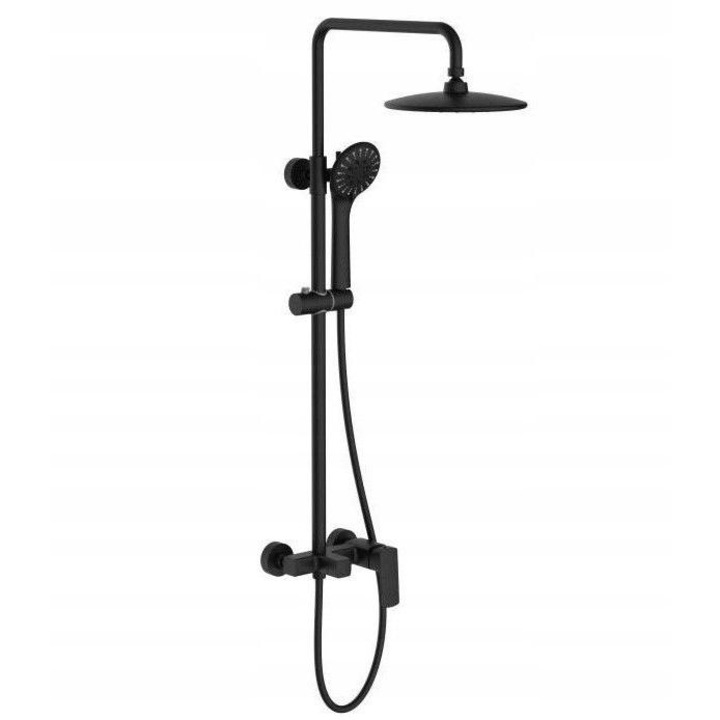 Set de dus, Rea, Roger, Otel inoxidabil, Negru mat