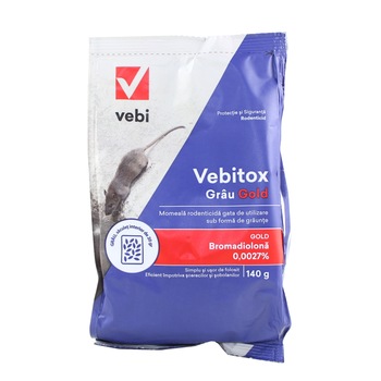 Raticid profesional pentru rozatoare, Vebitox Grau Gold 140 g Raticid profesional pentru rozatoare, Vebitox Grau Gold 140 g