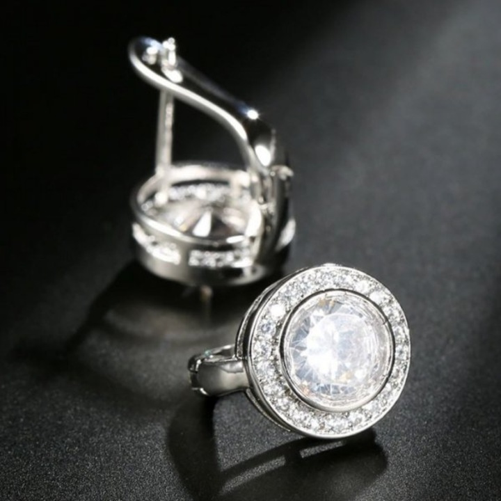 Kelan Fülbevaló, Ezüst, Kerek, Nagy SW kristály elemekkel