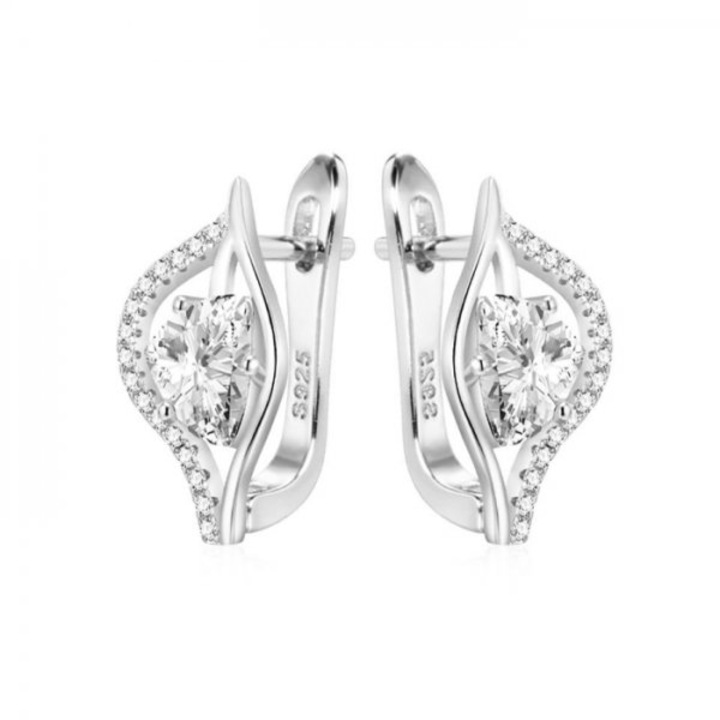 Ezüst fülbevaló SW kristályokkal, Big Crystal háromszög