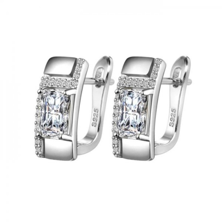 Обеци с SW кристални Celo елементи, сребрист