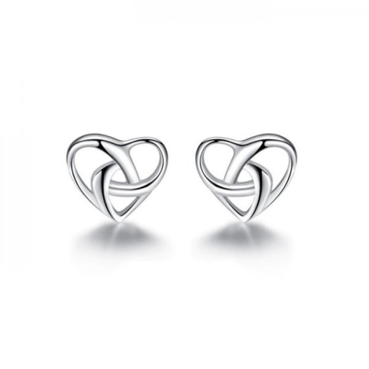 Szív ezüst fülbevaló