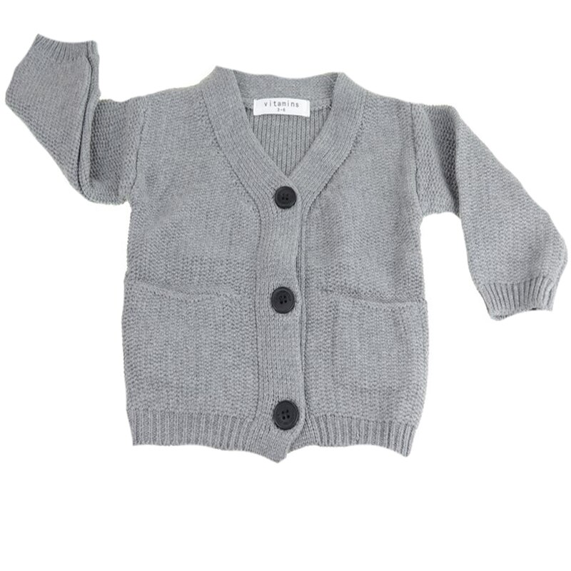 Cardigan cu maneca lunga pentru baieti Vitamins, Gri