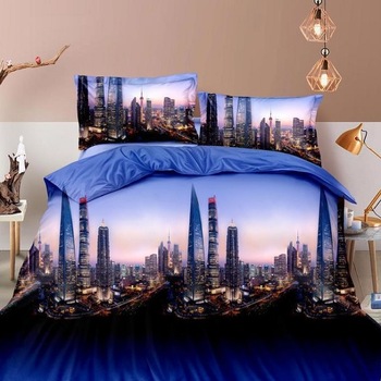 Set lenjerie de pat dublu, bumbac satinat, 4 piese, Casa de Vis, B525 Set lenjerie de pat dublu, bumbac satinat, 4 piese, Casa de Vis, B525