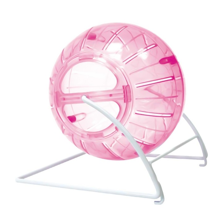 Carusel Happet Bila Plastic Pentru Hamsteri 14.5 cm Roz Y019