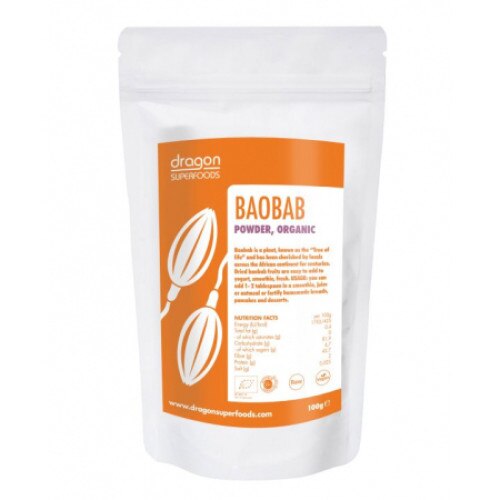 Baobab pulbere, Dragon Superfoods, bio, 100g