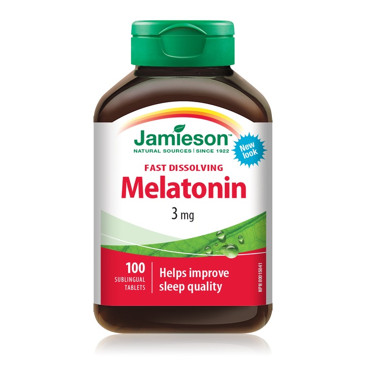 Melatonina 3mg, Jamieson, 100 comprimate sublinguale cu dizolvare rapida