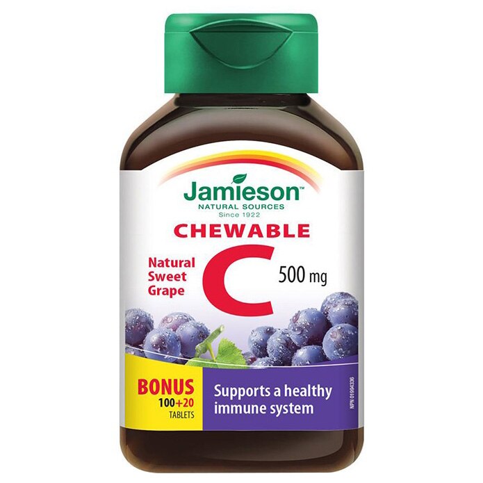 Suplimente alimentar Vitamina C 500mg Aroma Struguri, 120 tablete