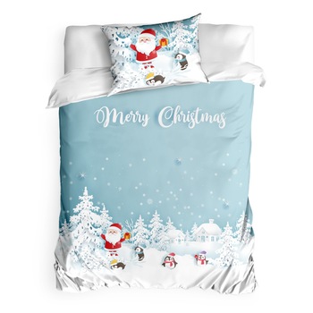 Lenjerie pat 1 persoana, bumbac 100% ranforce, 180 x 240cm, Club Cotton, Craciun Funky Lenjerie pat 1 persoana, bumbac 100% ranforce, 180 x 240cm, Club Cotton, Craciun Funky