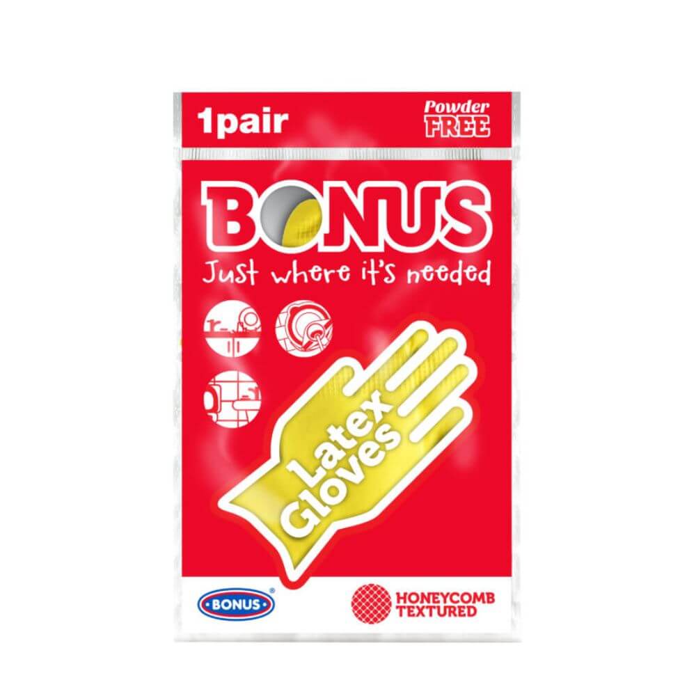 Manusi Menaj din Latex BONUS, XL, Fara Pudra, Galbene