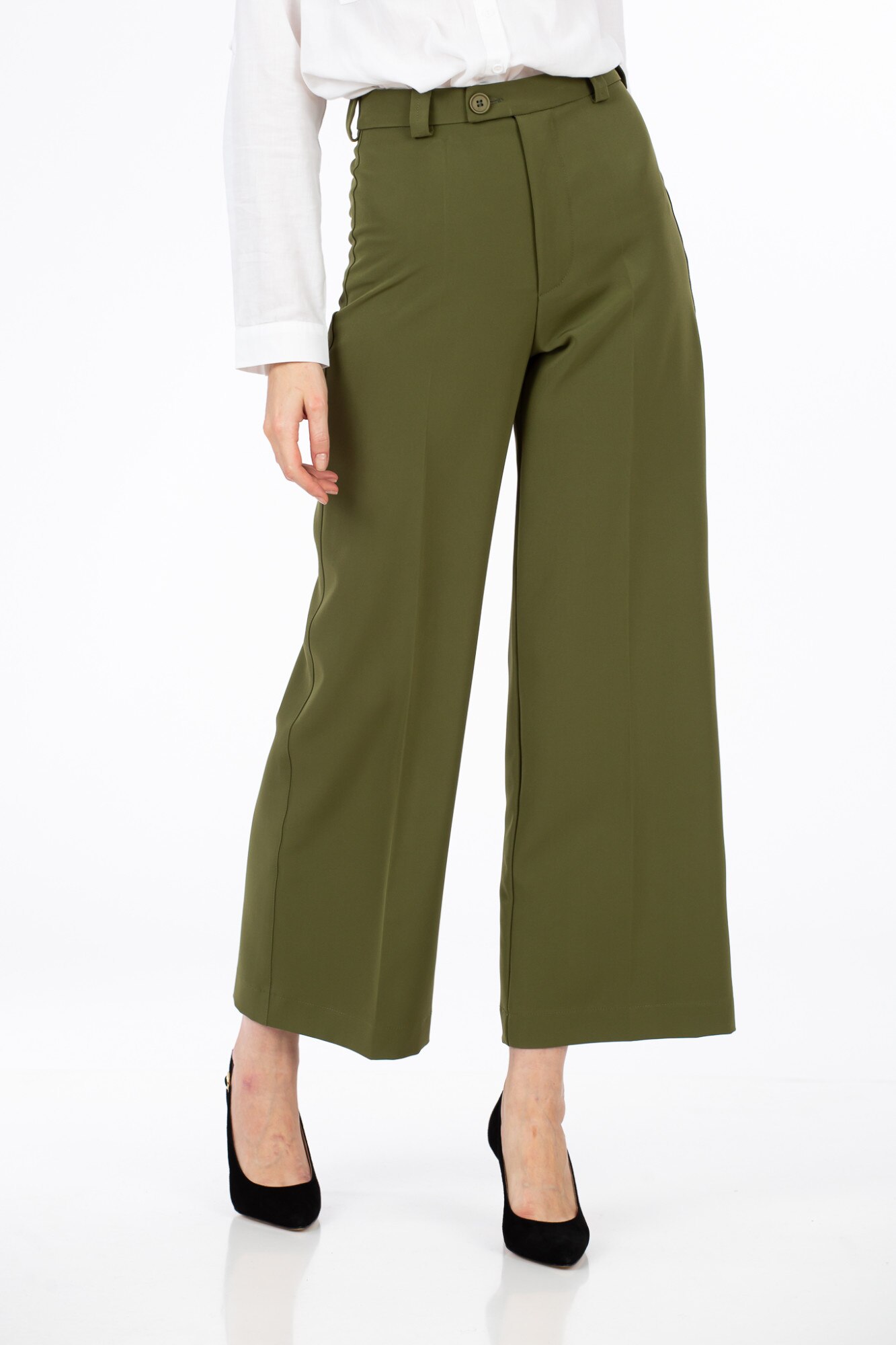 Pantaloni BE YOU la dunga, Kaki