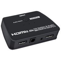 splitter hdmi 20 4k hope r 1 intrare si 2 iesiri suporta uhd 4kx2k60hz cu audio extractor spdif  rl negru imagen 52_0_
0