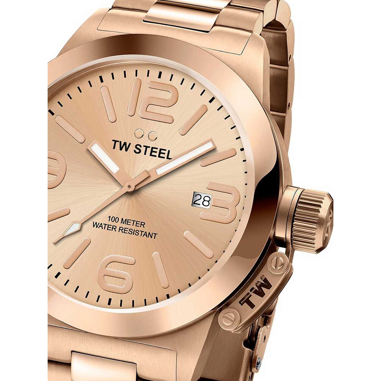 Ceas de dama Tw Steel CB402, Quartz, 40mm, 10ATM, Auriu