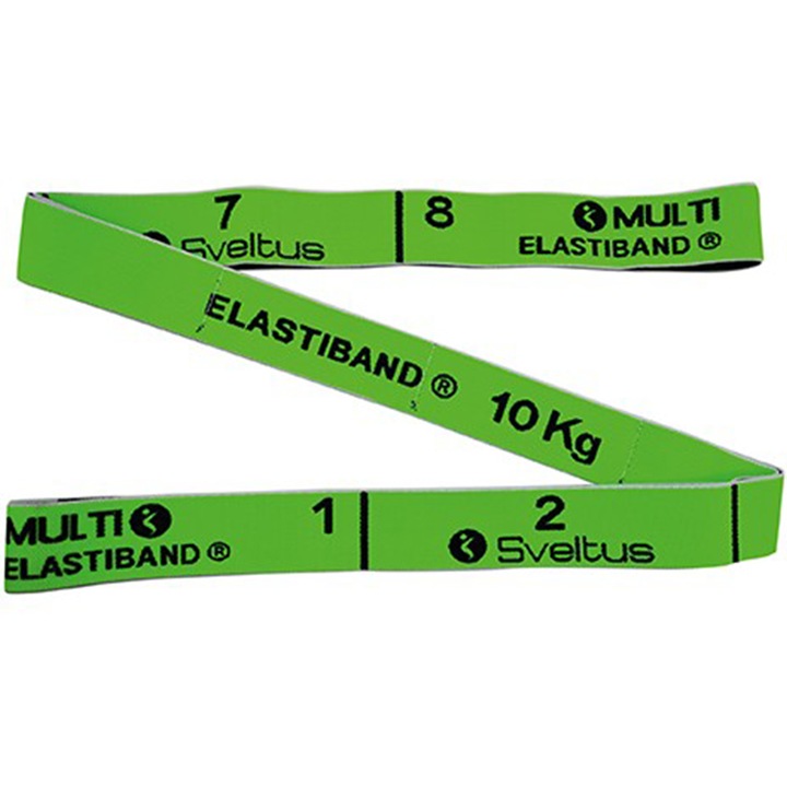 Sveltus® multi elastiband textilbe szőtt gumikötél fogantyúkkal (zöld, húzóerő 10 kg)