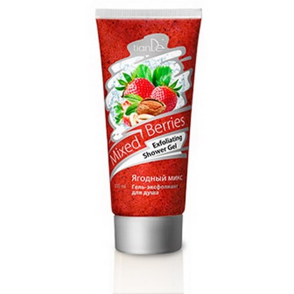 Gel de dus exfoliant cu fructe de padure, TianDe, 200 ml