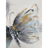 Tablou pictat manual, model Fluture, panza pe sasiu, dimensiune 30x30 cm