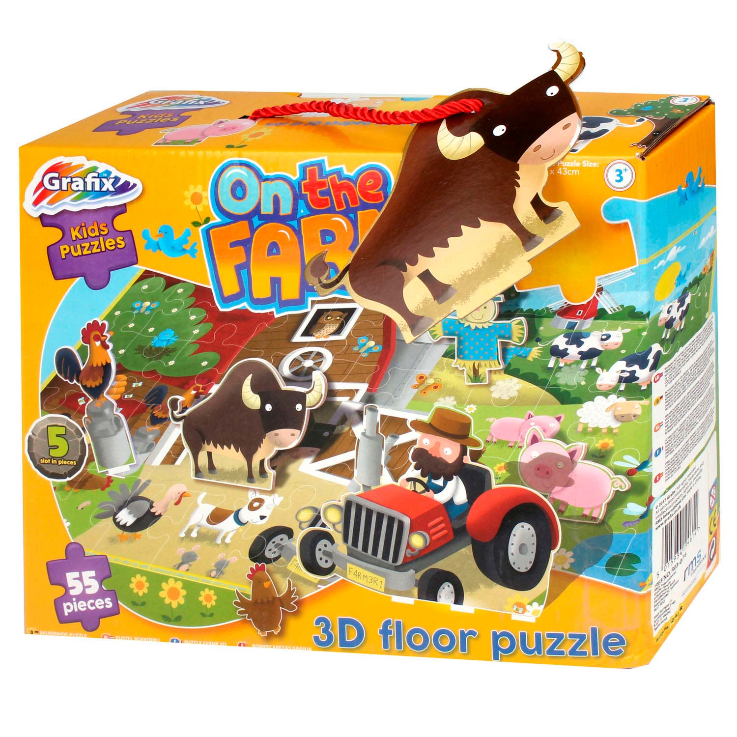 Puzzle 3D, Grafix, La Ferma, 55 piese, 63 x 43 cm