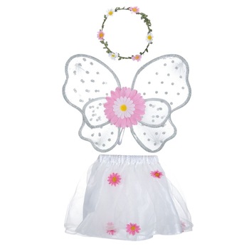 Set costum zana primaverii, de culoare multicolora,include cordeluta magica, aripioare de fluturas si tutu cu elastic colorat Set costum zana primaverii, de culoare multicolora,include cordeluta magica, aripioare de fluturas si tutu cu elastic colorat