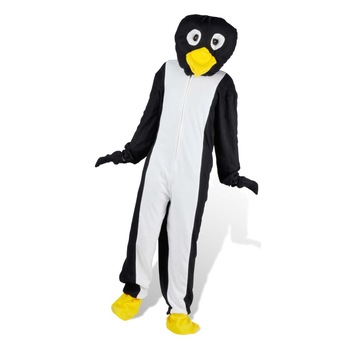 Costum de pinguin pentru carnaval, vidaXL, Negru, Poliester, M-L Costum de pinguin pentru carnaval, vidaXL, Negru, Poliester, M-L