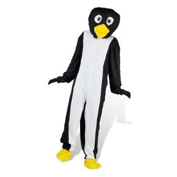 Costum de pinguin pentru carnaval, vidaXL, Negru, Poliester, XL-XXL Costum de pinguin pentru carnaval, vidaXL, Negru, Poliester, XL-XXL