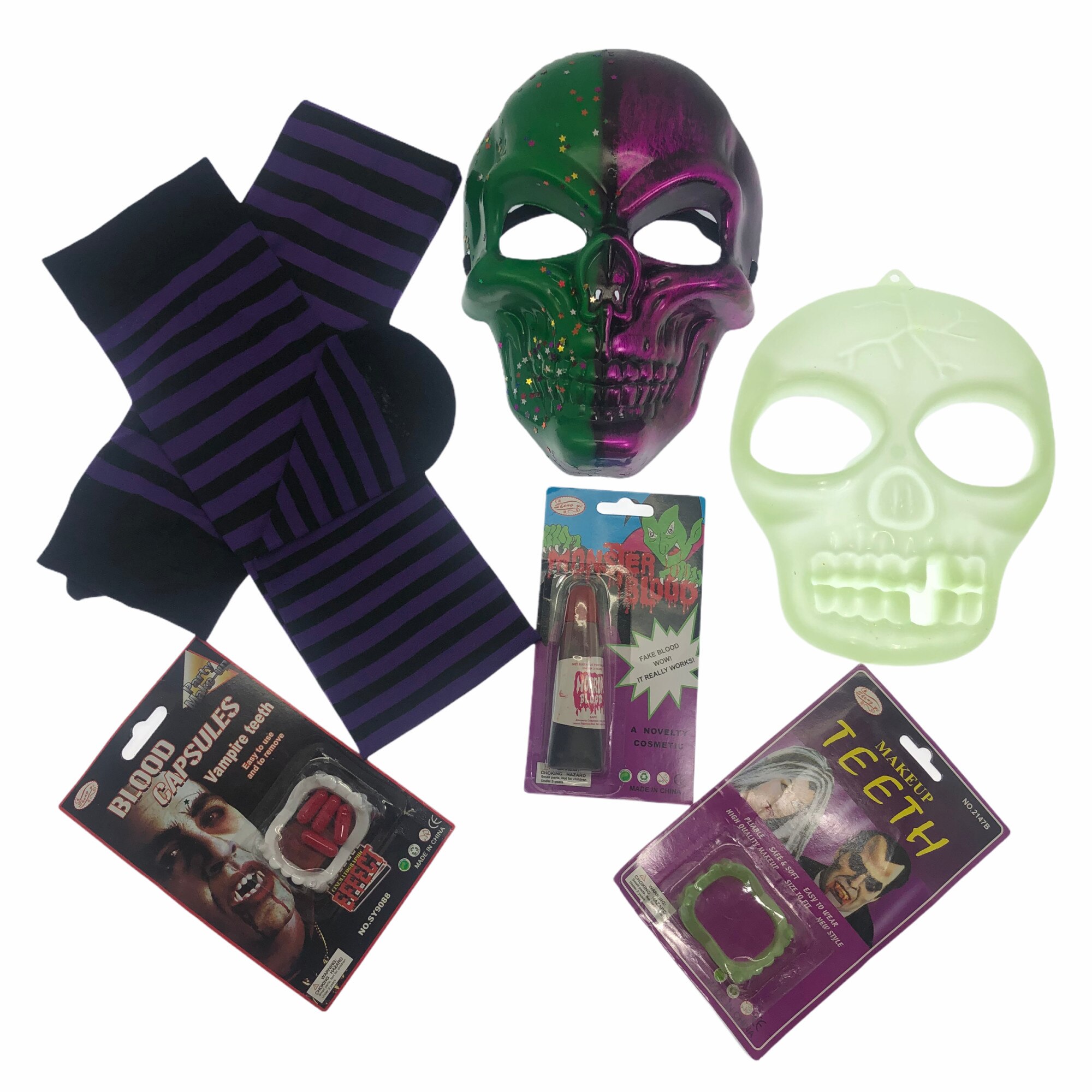 Set 6 accesorii pentru petrecerile de Halloween, Atelier, Plastic/Textil