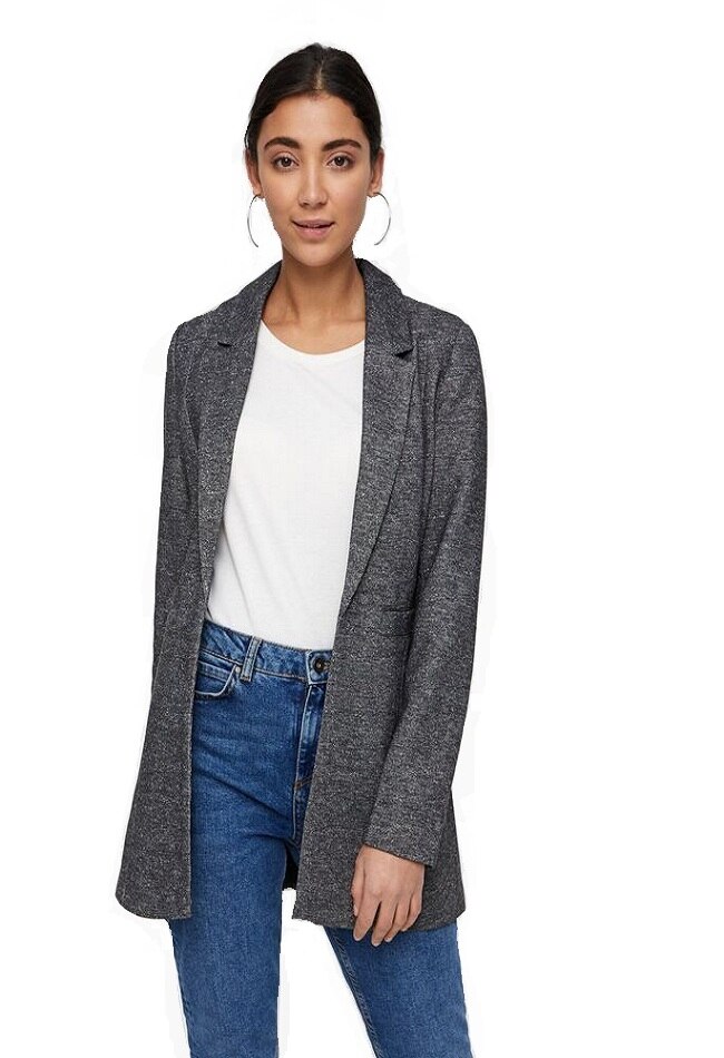 grey long blazer coat