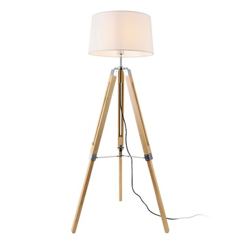 Lampa de podea Karlsbad W, lux.pro, 45 x 40 x 25 cm, metal/lemn/textil, alb/crom Lampa de podea Karlsbad W, lux.pro, 45 x 40 x 25 cm, metal/lemn/textil, alb/crom