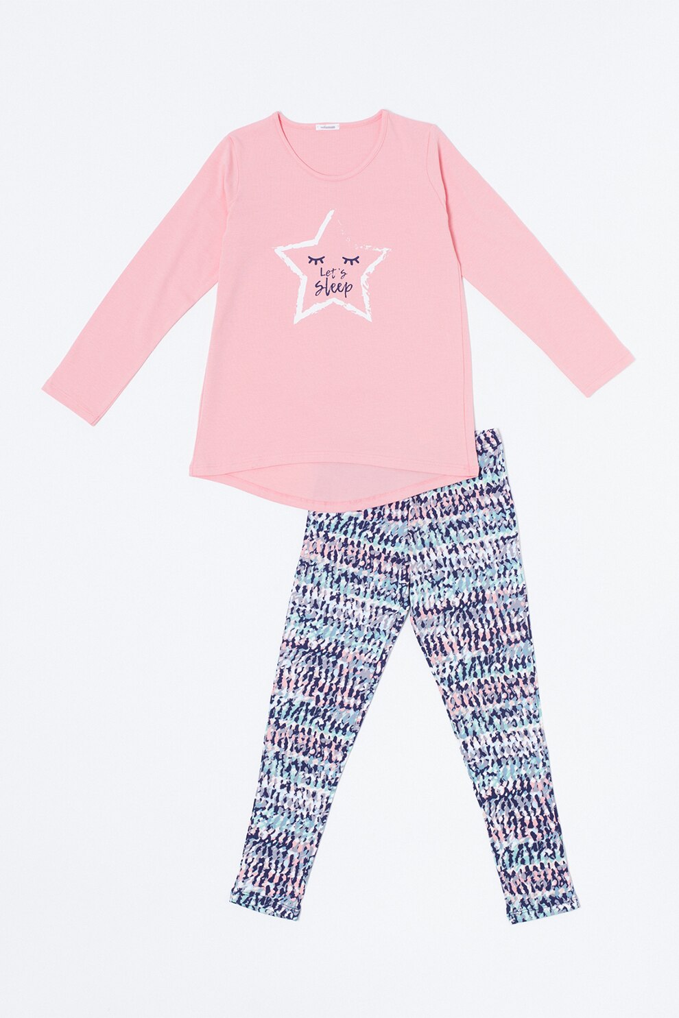 Sofiaman, Pijama cu imprimeu cu tematica cu stele, Roz pal/Albastru