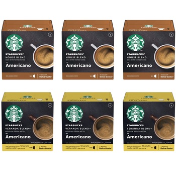 Set capsule cafea Starbucks Variety Pack, Americano and Veranda Blend, compatibile Nescafe Dolce Gusto, 72 buc Set capsule cafea Starbucks Variety Pack, Americano and Veranda Blend, compatibile Nescafe Dolce Gusto, 72 buc