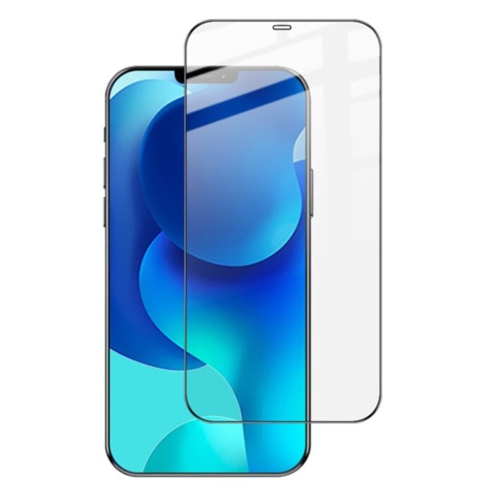 Стъклен протектор Smart Glass, 9D Full Glue Cover за IPhone 12 Pro Max, Черен