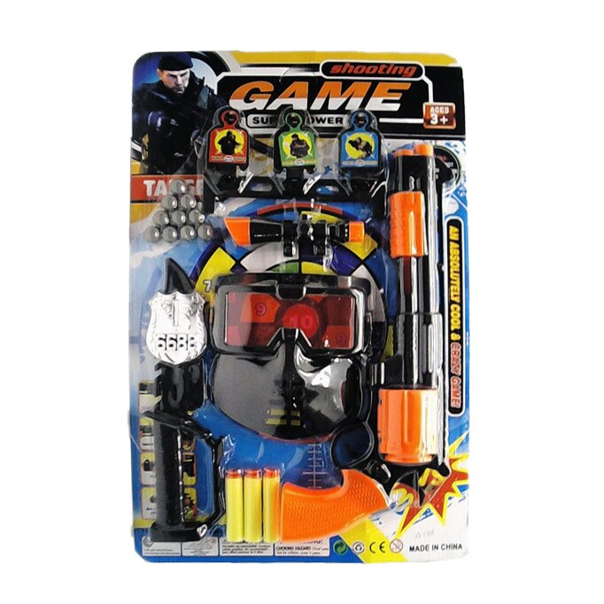 Set Pistol cu bile si proiectile din burete, cu masca,16 piese