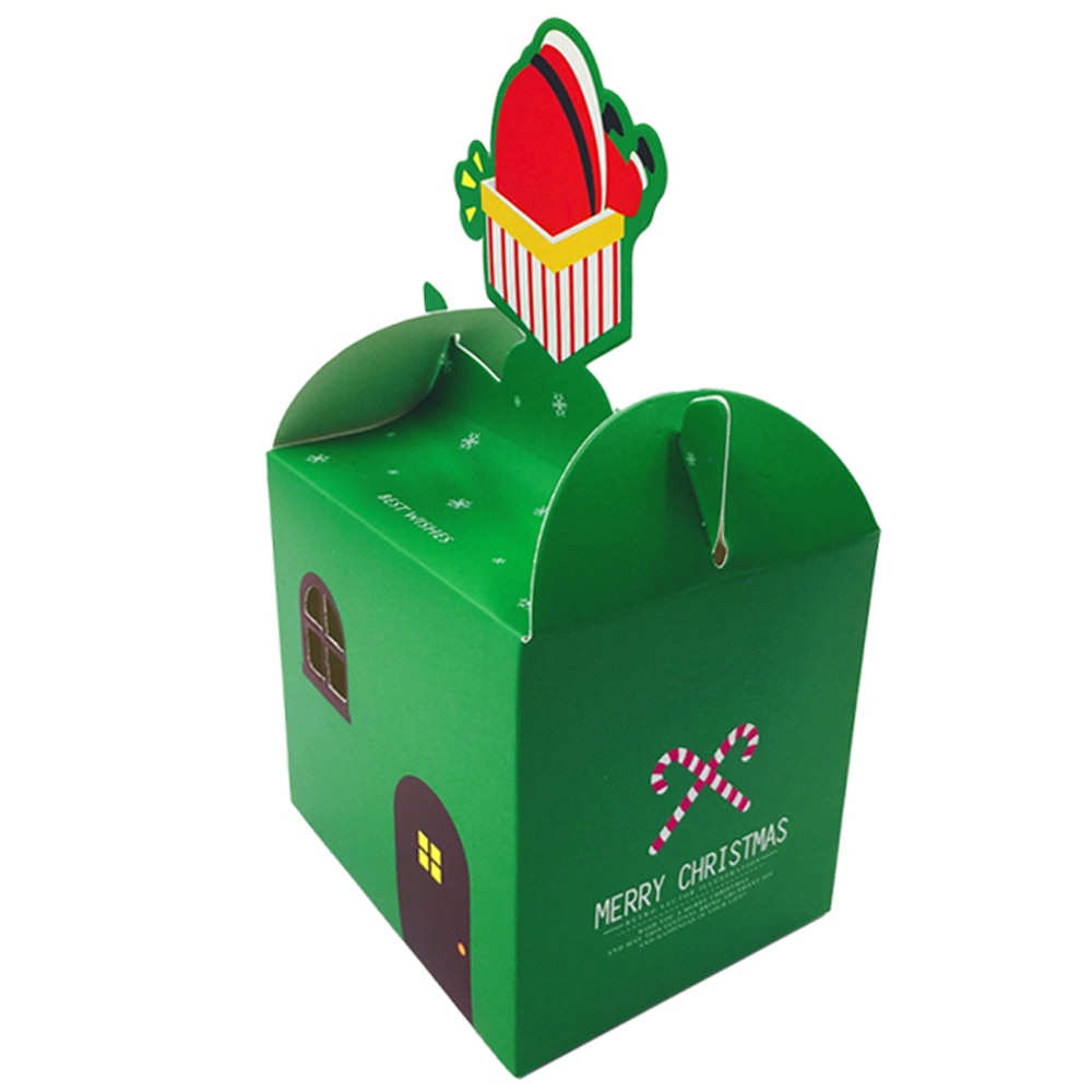 Set 10 Buc Cutie patrata Craciun, Createur, verde, 10.8x9 cm