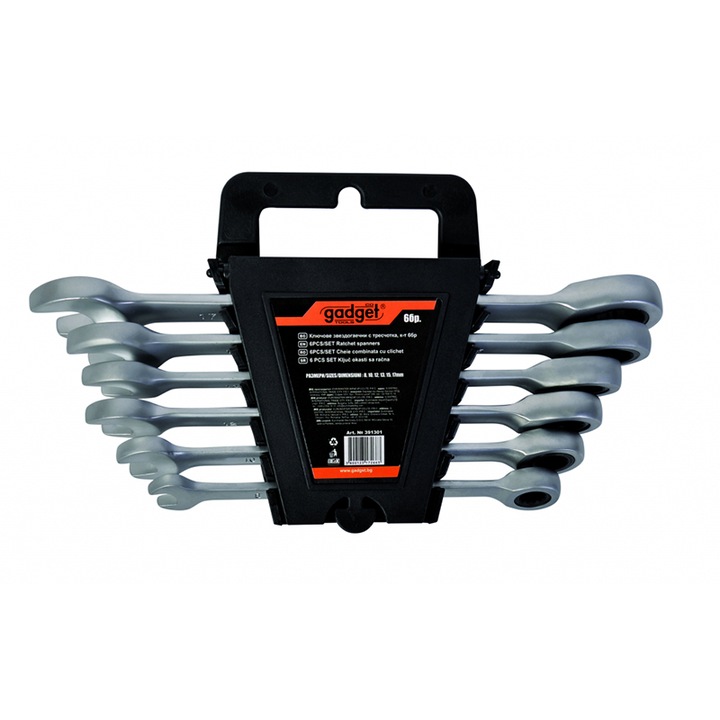 Set 6 chei combinate Cr-V Gadget, 8-17 mm, 72 dinti