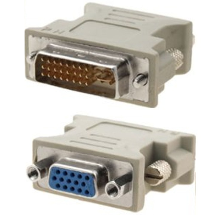 Adaptor, ZIK, DVI tata - VGA mama, Alb