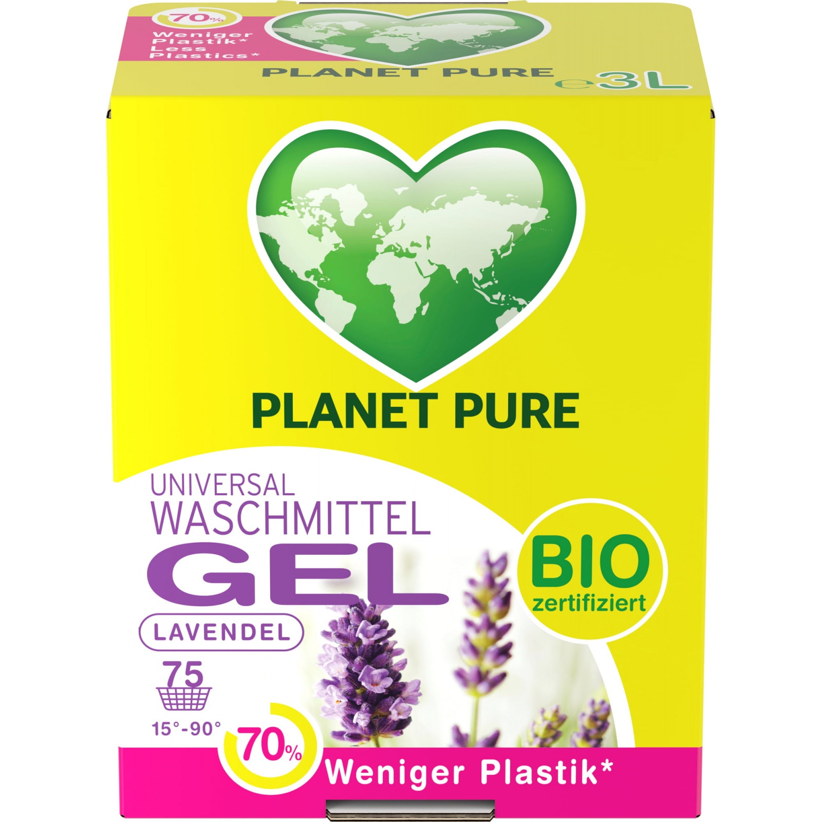 Detergent gel bio de rufe cu lavanda, Planet Pure, 3l