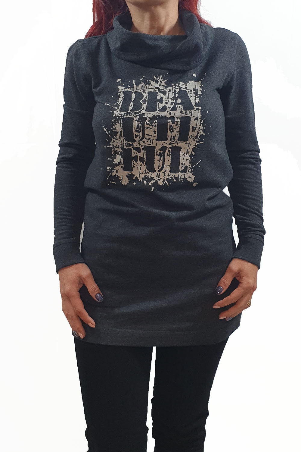 Bluza dama Tally Weijl, gri cu guler, S