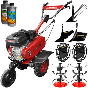 Set motosapa Weima WM 500, motor 7 CP, latime lucru 80 cm, freze, roti cauciuc 350x6, roti metal, rarita reglabila, plug arat, plug arat, plug cartofi, 2l ulei AgroPro Set motosapa Weima WM 500, motor 7 CP, latime lucru 80 cm, freze, roti cauciuc 350x6, roti metal, rarita reglabila, plug arat, plug arat, plug cartofi, 2l ulei AgroPro