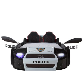 Pat copii tip masina de politie Mustang 210x100cm Pat copii tip masina de politie Mustang 210x100cm