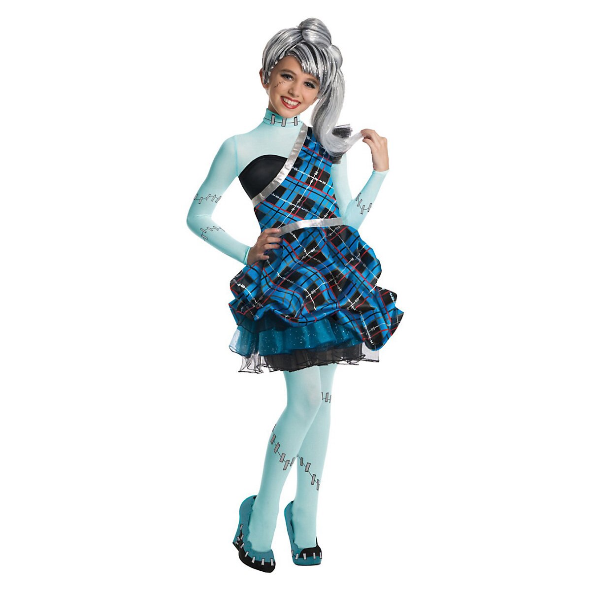 Costum fete Frankie Stein by Monster High, 5-7 ani, 110-116 cm