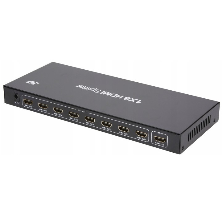 Pawonik HDMI 1x8 4K HDCP сплитер, черен