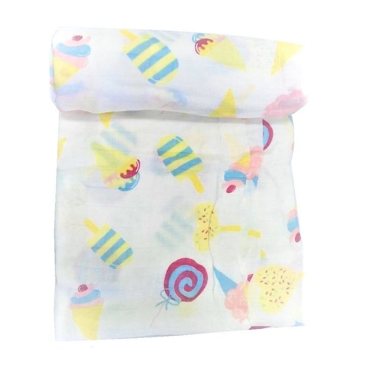 Paturica Alvababy din bambus si bumbac organic - Lolipop