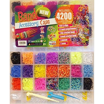 Set Multicreativ Trendy , Accesorii pentru realizarea Bratarilor din elastic , Rainbow Loom Bands , 4200 piese , Multicolor Set Multicreativ Trendy , Accesorii pentru realizarea Bratarilor din elastic , Rainbow Loom Bands , 4200 piese , Multicolor