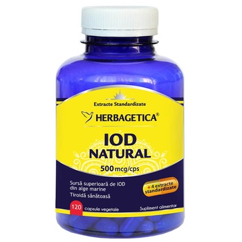 Supliment Alimentar Iod Natural, 120 Capsule vegetale Supliment Alimentar Iod Natural, 120 Capsule vegetale