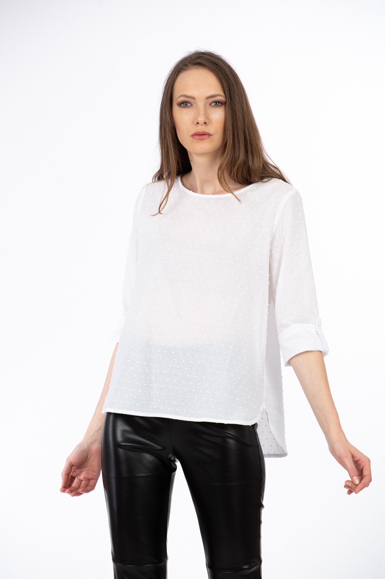 Camasa BE YOU cu puchitei, Alb