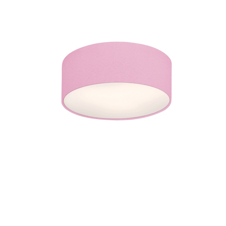 LED Плафон Electro Style, MOON, 12W, Метал, PVC, Текстил, Розов, 12W